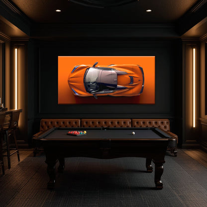 Chevrolet Corvette C8 Stingray Wall Art – Orange Supercar Canvas Print Cars