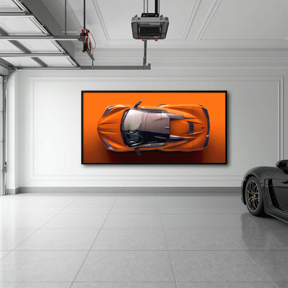 Chevrolet Corvette C8 Stingray Wall Art – Orange Supercar Canvas Print Cars