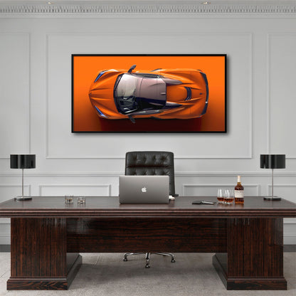 Chevrolet Corvette C8 Stingray Wall Art – Orange Supercar Canvas Print Cars