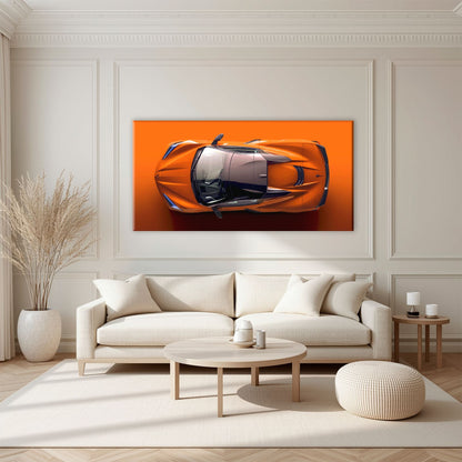 Chevrolet Corvette C8 Stingray Wall Art – Orange Supercar Canvas Print Cars
