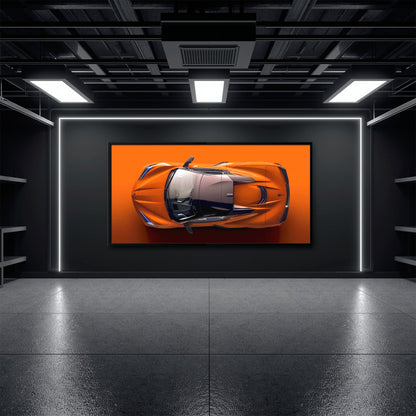 Chevrolet Corvette C8 Stingray Wall Art – Orange Supercar Canvas Print Cars
