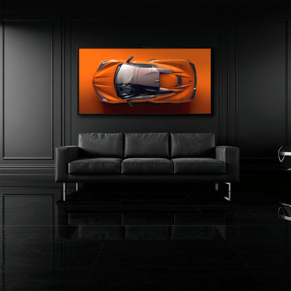 Chevrolet Corvette C8 Stingray Wall Art – Orange Supercar Canvas Print Cars