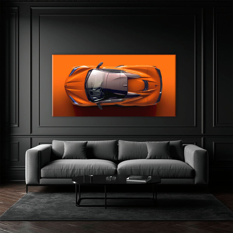 Chevrolet Corvette C8 Stingray Wall Art – Orange Supercar Canvas Print Cars