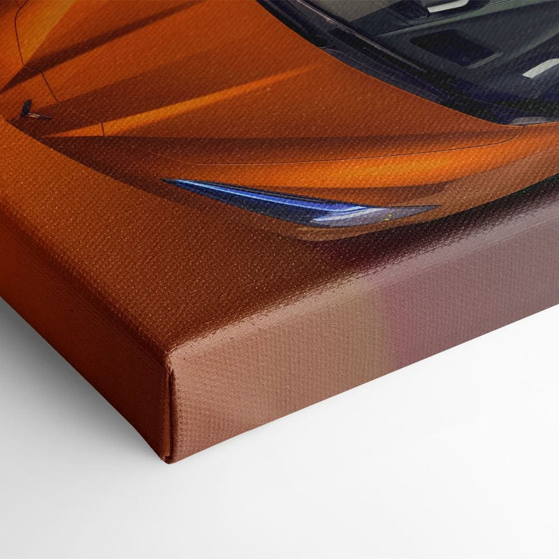 Chevrolet Corvette C8 Stingray Wall Art – Orange Supercar Canvas Print Cars