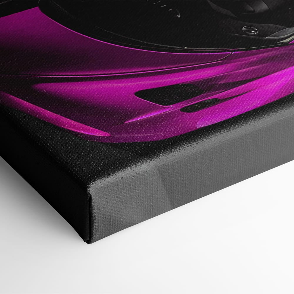 Bugatti Magenta Strike Wall Art – Pink Top View Hypercar Canvas Print Cars