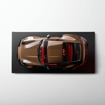 Porsche 911 Bronze Nocturne Wall Art – Classic Sports Car Canvas Print Cars