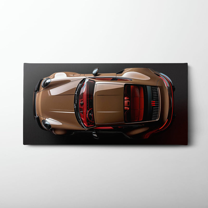 Porsche 911 Bronze Nocturne Wall Art – Classic Sports Car Canvas Print Cars