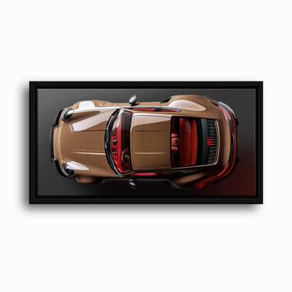 Porsche 911 Bronze Nocturne Wall Art – Classic Sports Car Canvas Print Cars