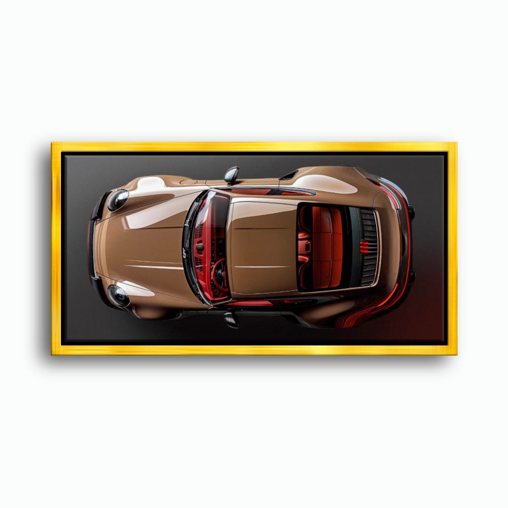 Porsche 911 Bronze Nocturne Wall Art – Classic Sports Car Canvas Print Cars