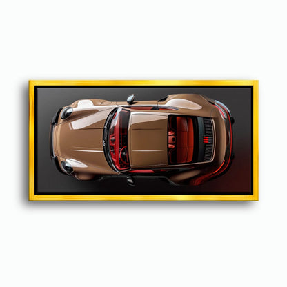 Porsche 911 Bronze Nocturne Wall Art – Classic Sports Car Canvas Print Cars