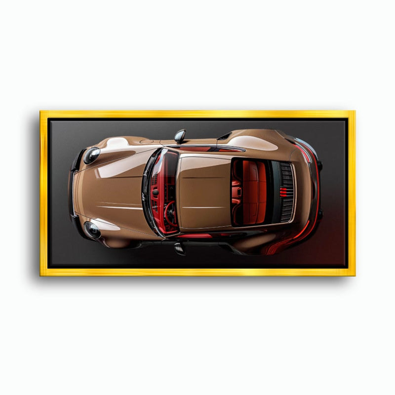 Porsche 911 Bronze Nocturne Wall Art – Classic Sports Car Canvas Print Cars