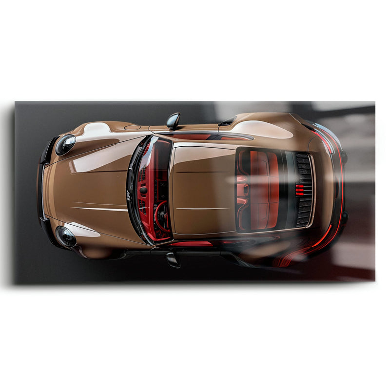Porsche 911 Bronze Nocturne Wall Art – Classic Sports Car Canvas Print Cars
