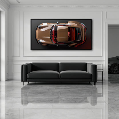 Porsche 911 Bronze Nocturne Wall Art – Classic Sports Car Canvas Print Cars