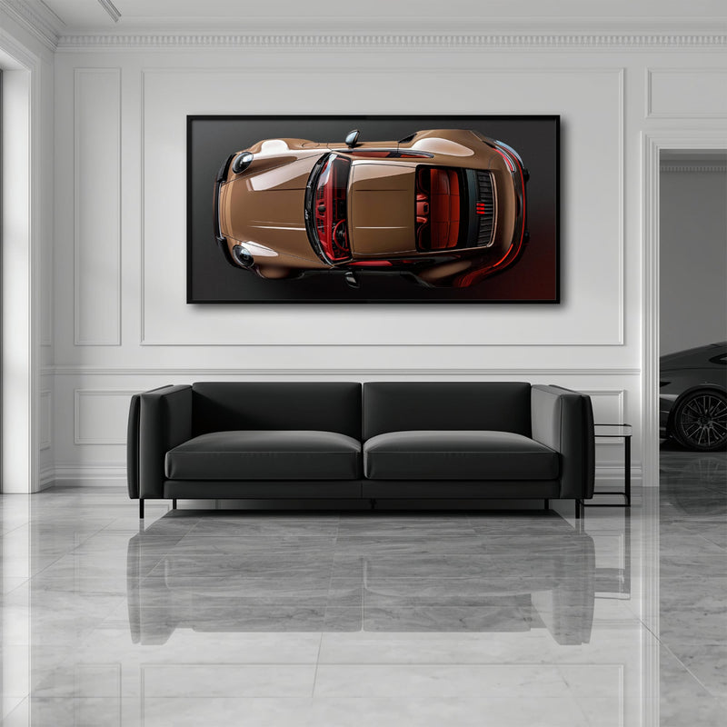 Porsche 911 Bronze Nocturne Wall Art – Classic Sports Car Canvas Print Cars