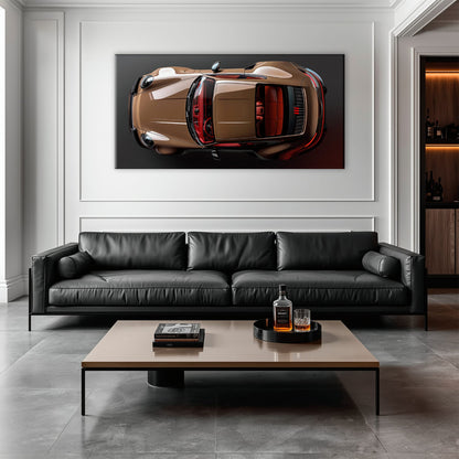 Porsche 911 Bronze Nocturne Wall Art – Classic Sports Car Canvas Print Cars