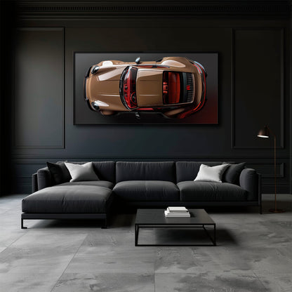 Porsche 911 Bronze Nocturne Wall Art – Classic Sports Car Canvas Print Cars