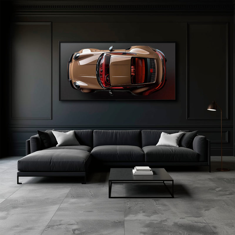 Porsche 911 Bronze Nocturne Wall Art – Classic Sports Car Canvas Print Cars