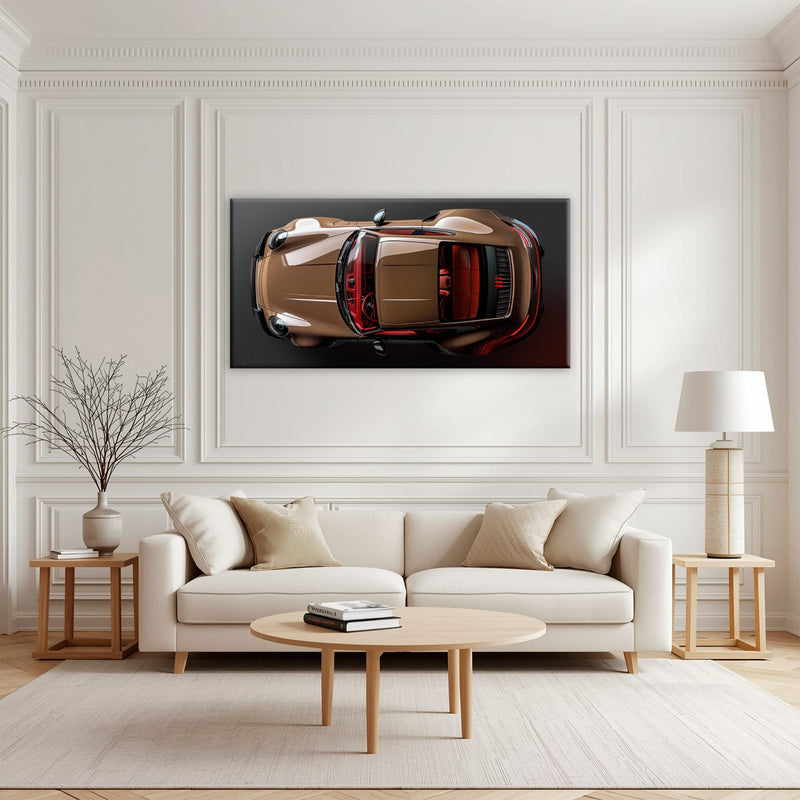 Porsche 911 Bronze Nocturne Wall Art – Classic Sports Car Canvas Print Cars