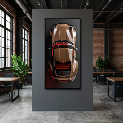 Porsche 911 Bronze Nocturne Wall Art – Classic Sports Car Canvas Print Cars