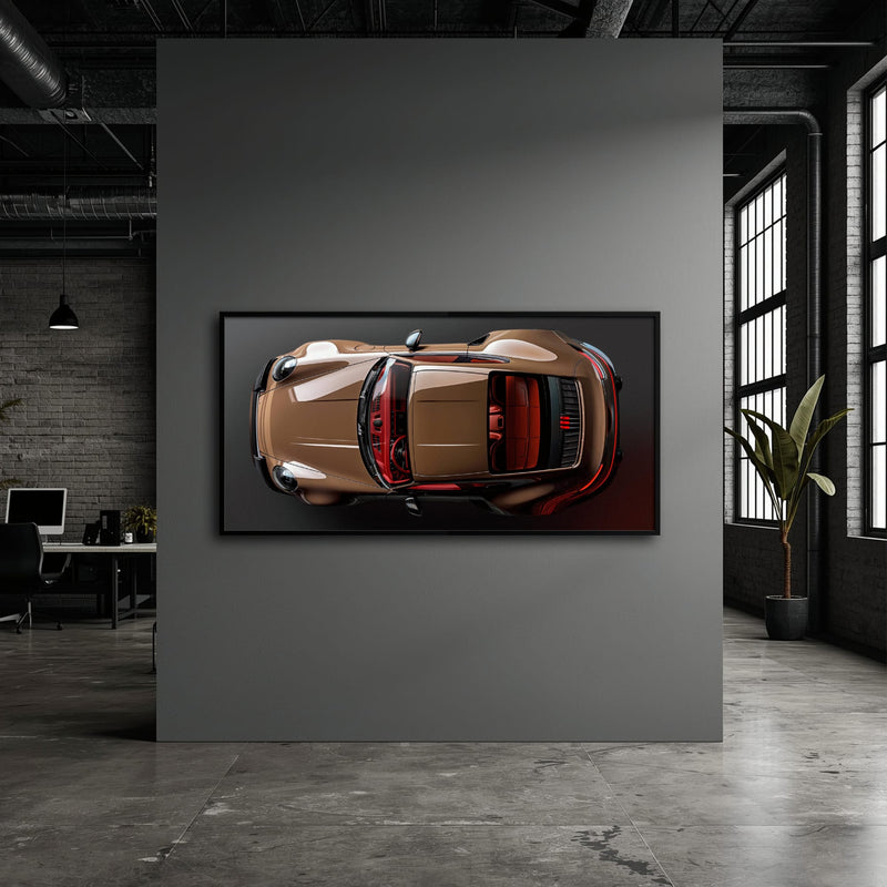 Porsche 911 Bronze Nocturne Wall Art – Classic Sports Car Canvas Print Cars