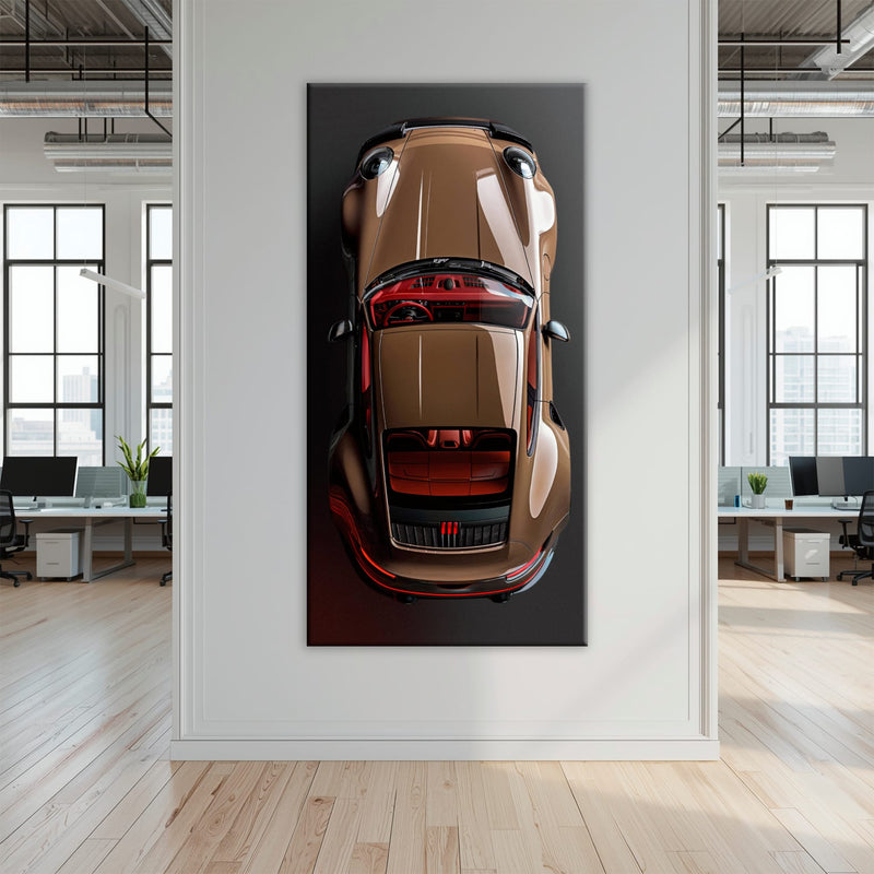 Porsche 911 Bronze Nocturne Wall Art – Classic Sports Car Canvas Print Cars