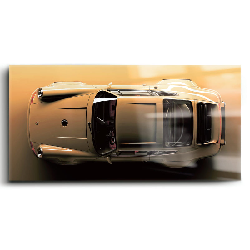 Beige Porsche 911 Wall Art – Champagne Drift Canvas Print Cars