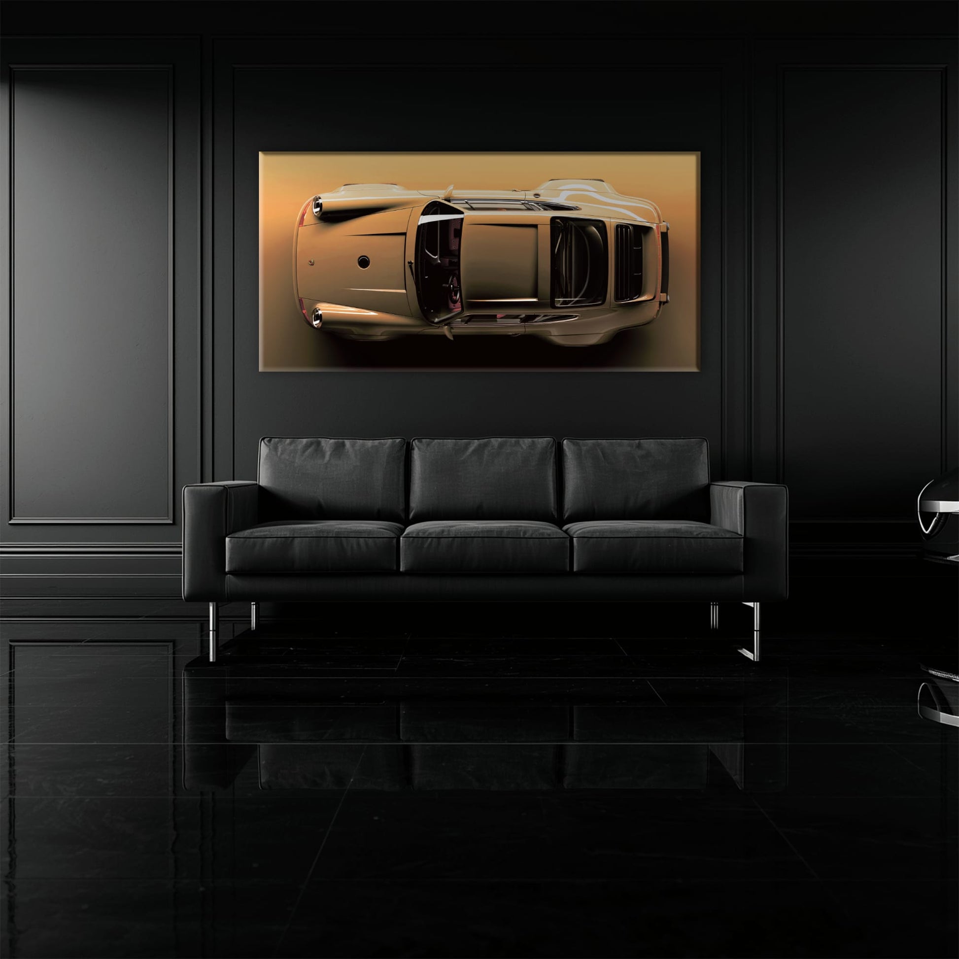 Beige Porsche 911 Wall Art – Champagne Drift Canvas Print Cars
