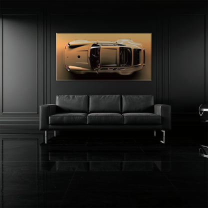 Beige Porsche 911 Wall Art – Champagne Drift Canvas Print Cars