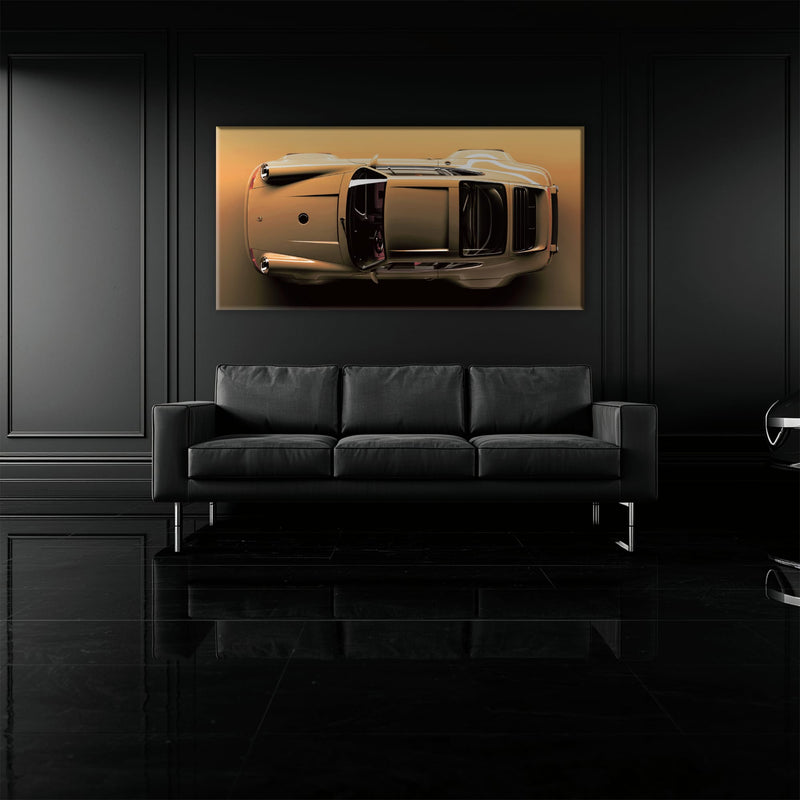 Beige Porsche 911 Wall Art – Champagne Drift Canvas Print Cars