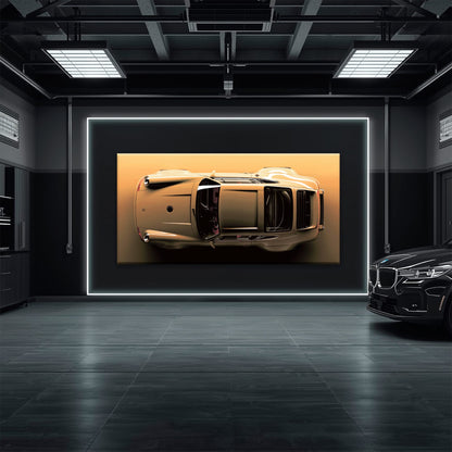 Beige Porsche 911 Wall Art – Champagne Drift Canvas Print Cars