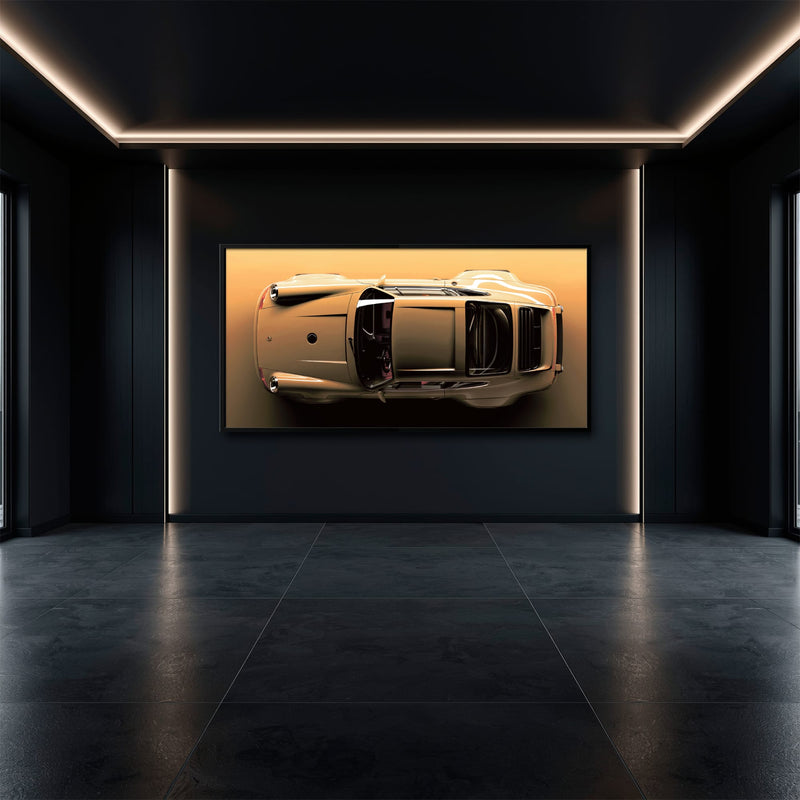 Beige Porsche 911 Wall Art – Champagne Drift Canvas Print Cars