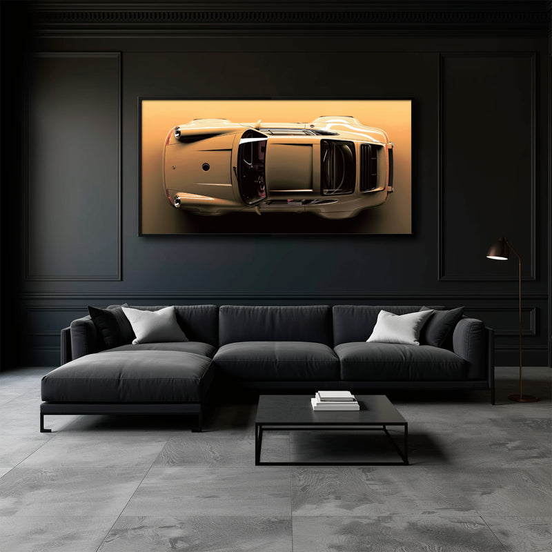 Beige Porsche 911 Wall Art – Champagne Drift Canvas Print Cars