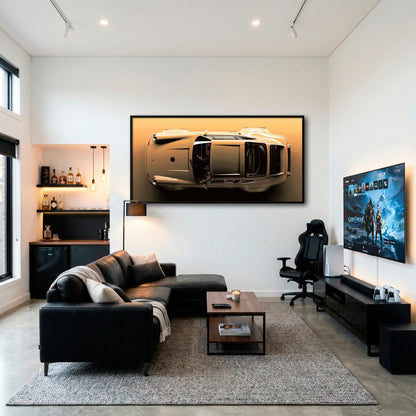 Beige Porsche 911 Wall Art – Champagne Drift Canvas Print Cars