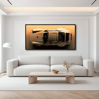 Beige Porsche 911 Wall Art – Champagne Drift Canvas Print Cars