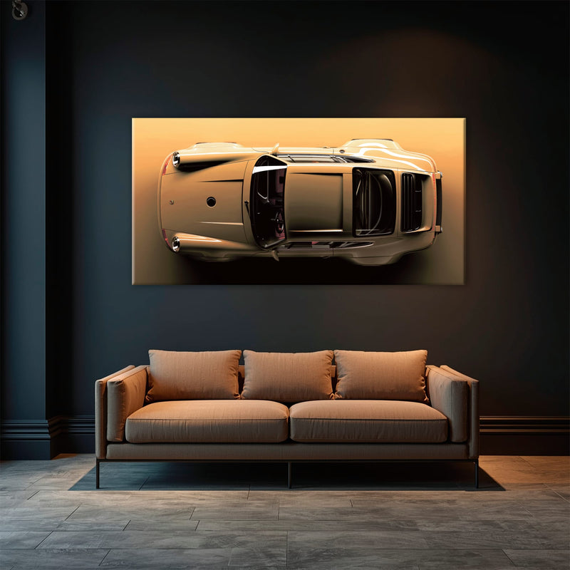 Beige Porsche 911 Wall Art – Champagne Drift Canvas Print Cars