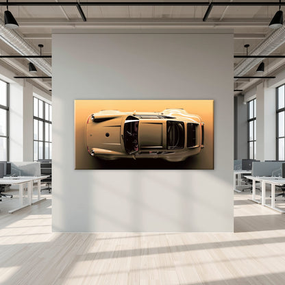 Beige Porsche 911 Wall Art – Champagne Drift Canvas Print Cars