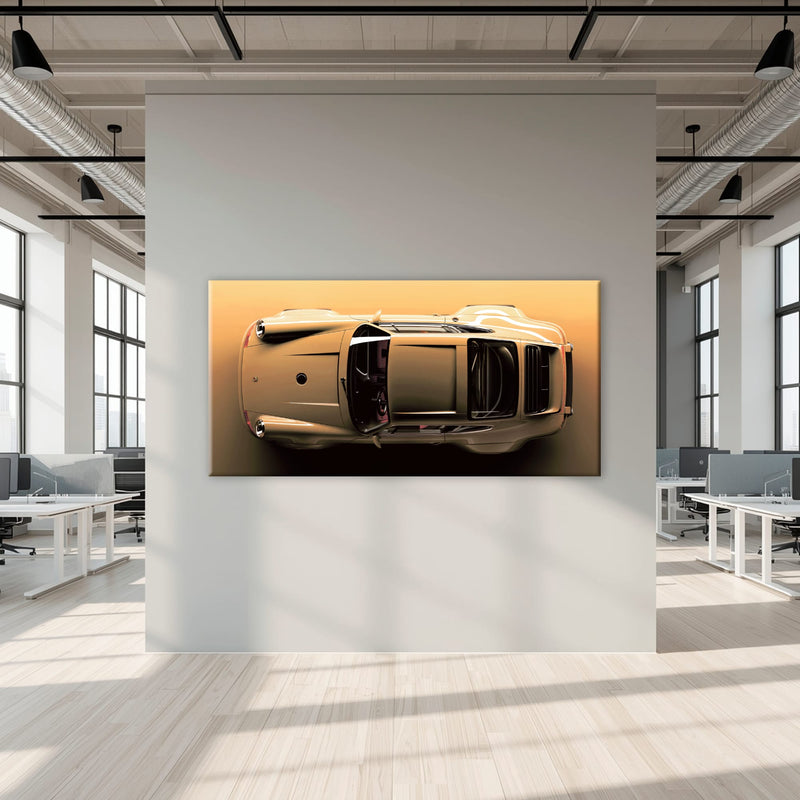 Beige Porsche 911 Wall Art – Champagne Drift Canvas Print Cars