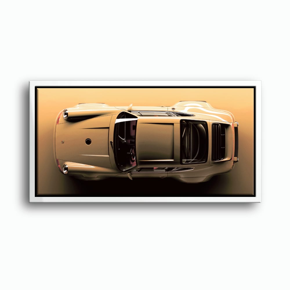 Beige Porsche 911 Wall Art – Champagne Drift Canvas Print Cars