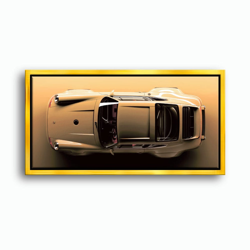 Beige Porsche 911 Wall Art – Champagne Drift Canvas Print Cars