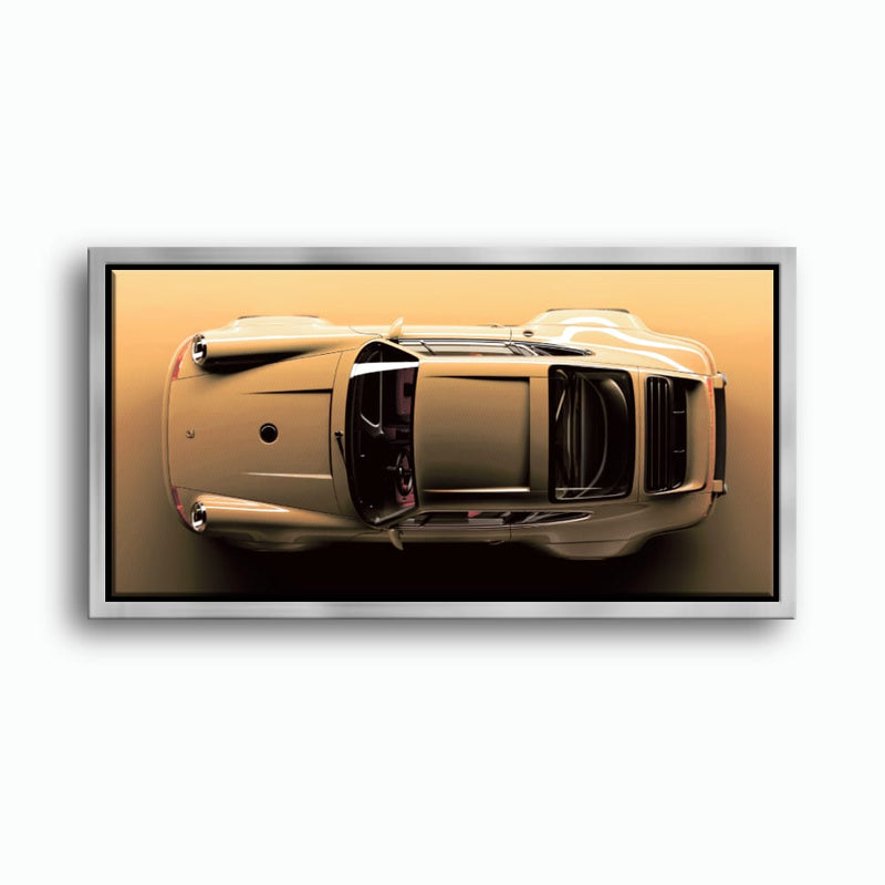 Beige Porsche 911 Wall Art – Champagne Drift Canvas Print Cars