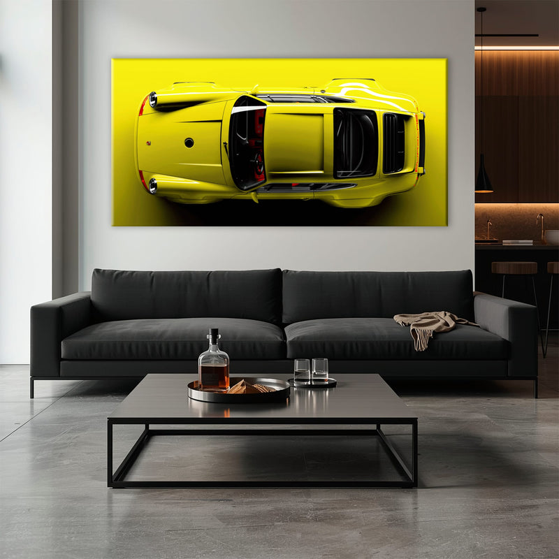 Yellow Porsche 911 Wall Art – Citron Voltage Canvas Print Cars