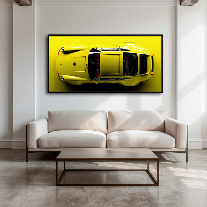Yellow Porsche 911 Wall Art – Citron Voltage Canvas Print Cars