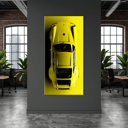 Yellow Porsche 911 Wall Art – Citron Voltage Canvas Print Cars