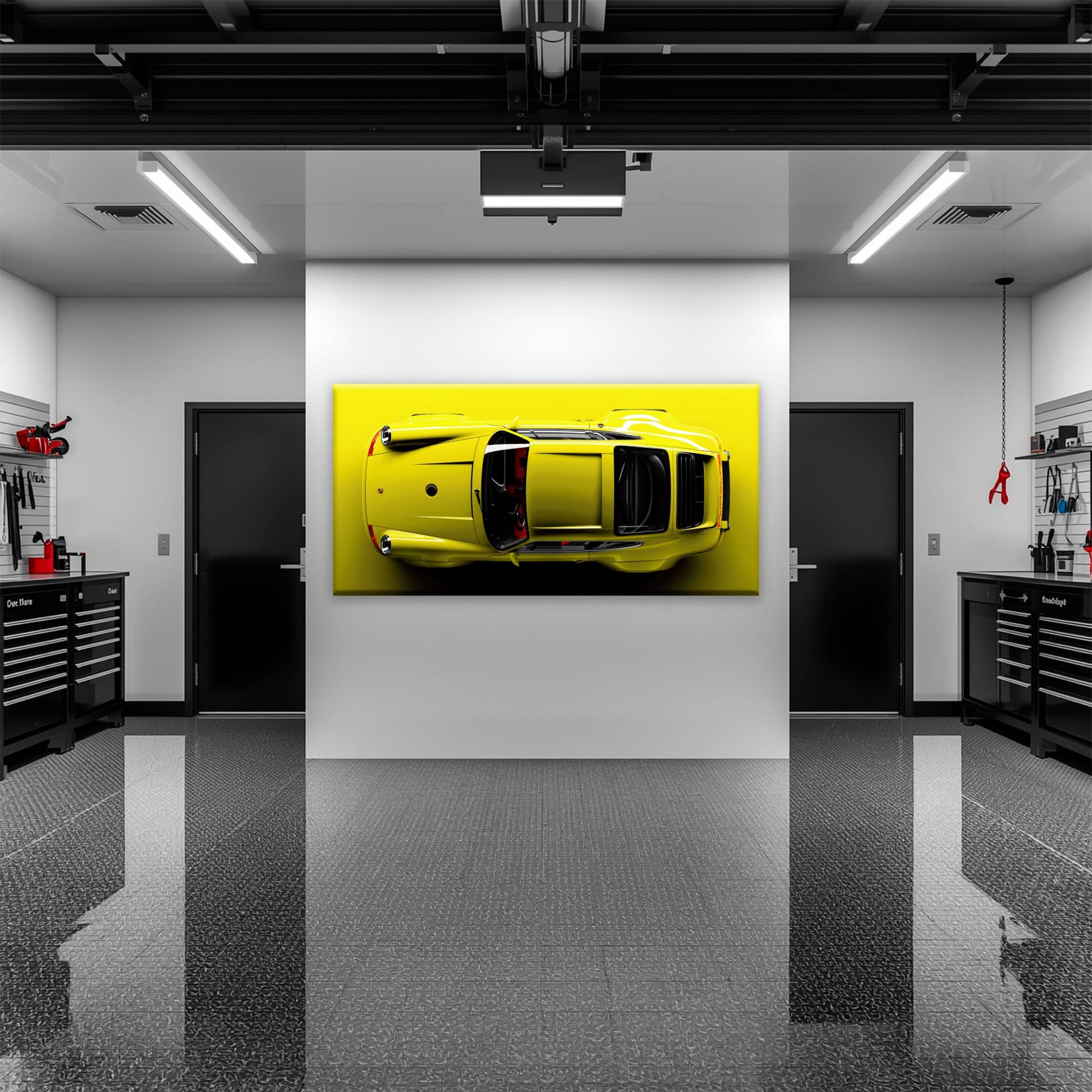 Yellow Porsche 911 Wall Art – Citron Voltage Canvas Print Cars