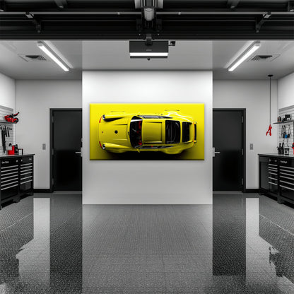 Yellow Porsche 911 Wall Art – Citron Voltage Canvas Print Cars