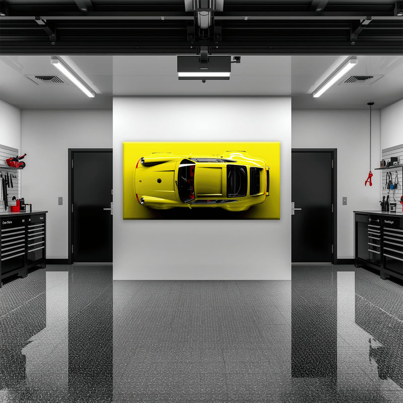 Yellow Porsche 911 Wall Art – Citron Voltage Canvas Print Cars