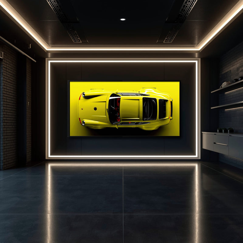 Yellow Porsche 911 Wall Art – Citron Voltage Canvas Print Cars