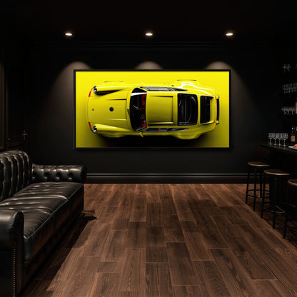 Yellow Porsche 911 Wall Art – Citron Voltage Canvas Print Cars