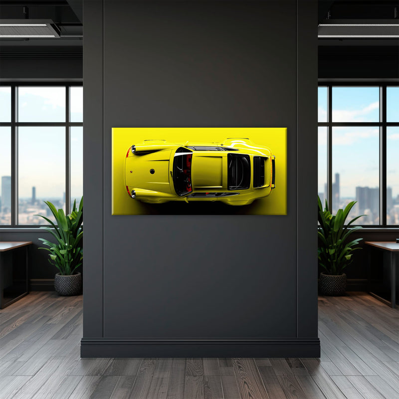 Yellow Porsche 911 Wall Art – Citron Voltage Canvas Print Cars