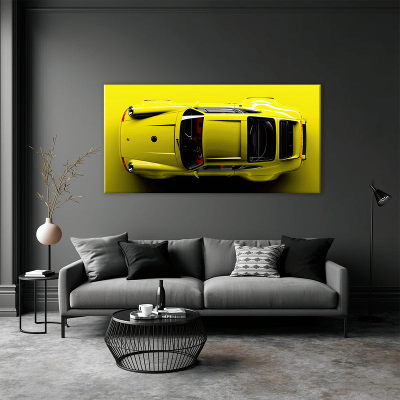 Yellow Porsche 911 Wall Art – Citron Voltage Canvas Print Cars